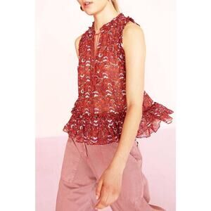 ULLA JOHNSON Cecile Silk Chiffon Blouse Tank Top Handmade Net-A-Porter 2 $290